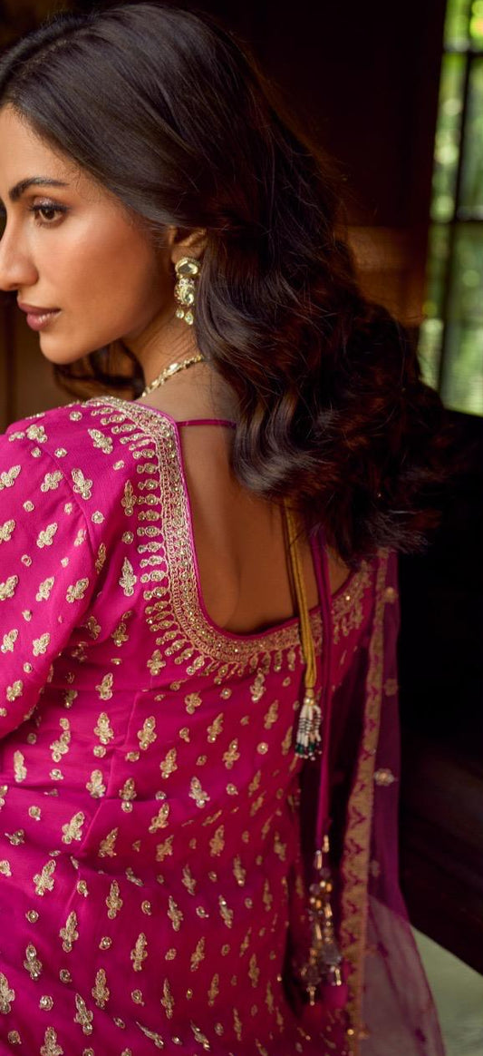 Gulab Georgette Lehenga